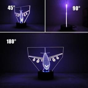 img 2 attached to 🛩️ HIPIYA Plane Night Light LED 3D Illusion USB Airplane Lamp: Perfect Birthday Gift for a Businessman, Baby Boy, Girl, Teen Pilot, Aircraft Lovers - Decorate the Room with this Stunning Airplane Festival Present!