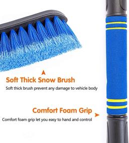 img 2 attached to ❄️ 360° Extendable Car Snow Brush with Ice Scraper & Foam Grip - Detachable Snow Ice Remover for Winter Car Snow Cleaning; No Scratch Automotive Tool for Cars, Trucks, SUVs, Windshields & Windows
