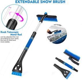 img 4 attached to ❄️ 360° Extendable Car Snow Brush with Ice Scraper & Foam Grip - Detachable Snow Ice Remover for Winter Car Snow Cleaning; No Scratch Automotive Tool for Cars, Trucks, SUVs, Windshields & Windows