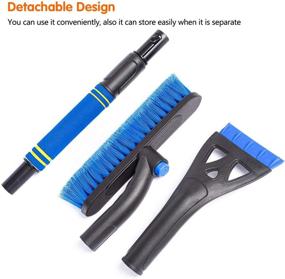 img 1 attached to ❄️ 360° Extendable Car Snow Brush with Ice Scraper & Foam Grip - Detachable Snow Ice Remover for Winter Car Snow Cleaning; No Scratch Automotive Tool for Cars, Trucks, SUVs, Windshields & Windows