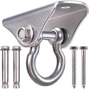 img 4 attached to BeneLabel Heavy Duty Swing Hanger - Permanent Antirust Stainless Steel, 1000 LB Capacity - Includes 2 Screws for Wooden Surfaces and 2 Expansion Bolts for Concrete. Ideal for Yoga Hammock Chair, Sandbag Swing Sets, and 180° Swing.