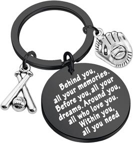 img 4 attached to Бейсбольный брелок "FEELMEM Baseball Keychain Memories Baseball Black