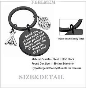 img 2 attached to Бейсбольный брелок "FEELMEM Baseball Keychain Memories Baseball Black