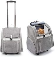 🐾 lollimeow pet rolling carrier: stylish dog backpack with wheels for cats, puppies, and small dogs – travel with ease! logo