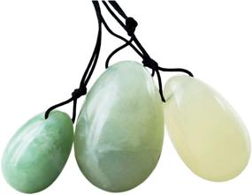 img 3 attached to 🥚 Rockcloud Set of 3 Drilled Xiuyan Jade Yoni Eggs with String, Massage Stones - Women's Kegel Exercise Kit for Pelvic Muscle Training