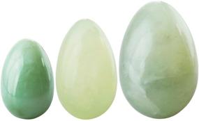 img 2 attached to 🥚 Rockcloud Set of 3 Drilled Xiuyan Jade Yoni Eggs with String, Massage Stones - Women's Kegel Exercise Kit for Pelvic Muscle Training