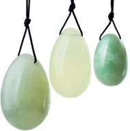 🥚 rockcloud set of 3 drilled xiuyan jade yoni eggs with string, massage stones - women's kegel exercise kit for pelvic muscle training logo