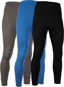 img 4 attached to 🔥 Stay Warm and Cozy with AMERICAN ACTIVE Men's Long Johns Thermal Base Layer Pants – 100% Cotton Fleece Lined Underwear (Pack of 3)