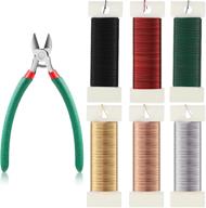 🌸 set of 6 rolls floral flexible paddle wire floral bind wire (78 yards total) with stainless steel floral wire cutter – flower arrangement tools for diy craft wreath garland in green, red, silver, gold, black, and rose gold logo