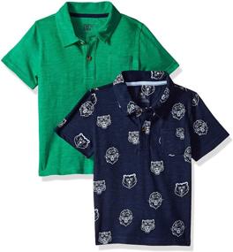 img 1 attached to 👕 Boys' Slub Jersey Short-Sleeve Polo Shirts by Spotted Zebra