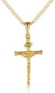 🔱 barzel 18k gold plated flat mariner/marina 060 3mm cross necklace - stylish unisex jewelry for women, men, boys & girls logo