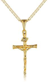 img 4 attached to 🔱 Barzel 18K Gold Plated Flat Mariner/Marina 060 3MM Cross Necklace - Stylish Unisex Jewelry for Women, Men, Boys & Girls