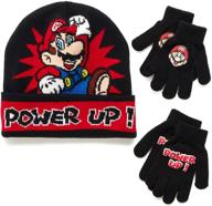 🧤 nintendo super reversible winter gloves for boys - essential accessories logo