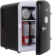 krt04-b koolatron retro personal cooler - 4l/6 can ac/dc portable mini fridge in black - ideal for cars, homes, offices, bedrooms, dorms - thermoelectric cooler логотип