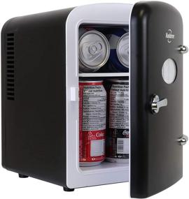 img 4 attached to KRT04-B Koolatron Retro Personal Cooler - 4L/6 Can AC/DC Portable Mini Fridge in Black - Ideal for Cars, Homes, Offices, Bedrooms, Dorms - Thermoelectric Cooler