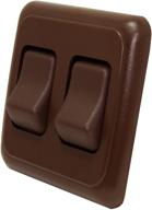🏕️ rv trailer camper double spst on-off switch with bezel, 12-volt, american technology components (brown) logo