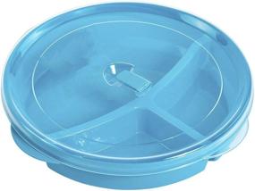 img 1 attached to 🍽️ Convenient Microwave Food Storage Tray - 3 Section/Compartment Divided Plates with Vented Lid (Assorted Colors)