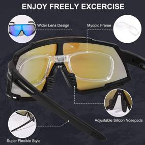 img 3 attached to 🕶️ Polarized Cycling Glasses by Desikit: UV400 Sports Sunglasses with 3 Interchangeable Lenses for Men and Women - Ideal for Running, Fishing, Golf