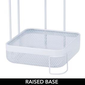 img 2 attached to 🛁 mDesign 3-Tier Vertical Bathroom Shelving Unit - Decorative Metal Rack with 3 Baskets for Bath Towels, Hand Soap, Toiletries - White