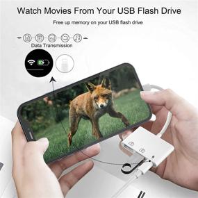 img 2 attached to 🔌 3-in-1 Dual USB Camera Adapter with Fast Charging Data Sync - Compatible with i-Phone, Card Reader, MIDI Keyboard, Ethernet Adapter, Hubs & Mouse