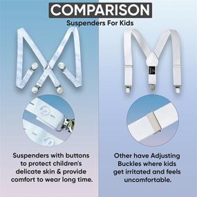 img 3 attached to Adjustable Kids Suspenders - Comfortable X Back Suspender for Toddlers, Boys, and Girls