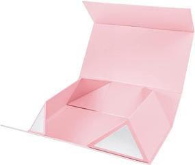 img 2 attached to 🎁 WRAPAHOLIC 1-Piece Pink Gift Box Set | Collapsible with Magnetic Closure | Includes 2 White Tissue Papers | Ideal for Birthday, Party, Holiday, Wedding, Graduation | Size: 9.8X5.9X3.1 Inches
