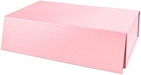 img 4 attached to 🎁 WRAPAHOLIC 1-Piece Pink Gift Box Set | Collapsible with Magnetic Closure | Includes 2 White Tissue Papers | Ideal for Birthday, Party, Holiday, Wedding, Graduation | Size: 9.8X5.9X3.1 Inches