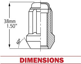 img 3 attached to 🔒 Высококачественные гайки с шлицем M12 x 1.50 - пакет из 20 штук, хромированная отделка, с замком и ключом