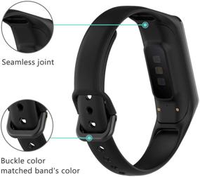 img 2 attached to 8 Pack Watch Bands Compatible With Samsung Galaxy Fit2 SM-R220 Soft Silicone Sport Replacement Strap Compatible With Galaxy Watch Fit2 Black