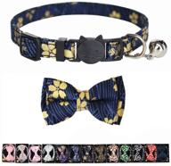 m-young cat collar breakaway: secure, adjustable collar with bell and bow tie for safety and style (6.8''-10.8'') logo