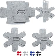 mishka gray felt pot & pan protectors - stackable cookware protectors & pot separators for stacking pans, pots, glass bowls & bakeware - 8-piece set in 7 sizes, attractively gift boxed logo