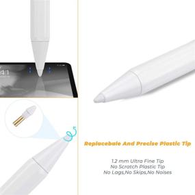 img 1 attached to 🖌️ 2021 Active Stylus Pen for Apple iPad 2nd Generation, Pencil Compatible with iPad Pro 12.9 Inch 11 Inch, iPad 10.2" 8th/7th Generation, iPad Air 4th Generation, Digital Fine Point Pencil Stylus for iPad (2018-2021) - White