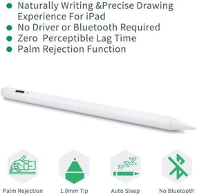img 2 attached to 🖌️ 2021 Active Stylus Pen for Apple iPad 2nd Generation, Pencil Compatible with iPad Pro 12.9 Inch 11 Inch, iPad 10.2" 8th/7th Generation, iPad Air 4th Generation, Digital Fine Point Pencil Stylus for iPad (2018-2021) - White