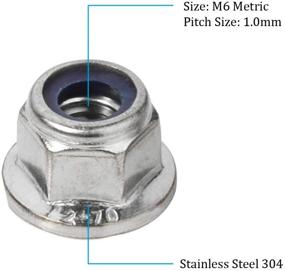 img 3 attached to M6-1.0 Hex Flange Nylon Insert Lock Nuts, DIN 6926, 18-8 Stainless Steel (304), Bright Finish, Pack of 25