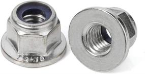 img 4 attached to M6-1.0 Hex Flange Nylon Insert Lock Nuts, DIN 6926, 18-8 Stainless Steel (304), Bright Finish, Pack of 25