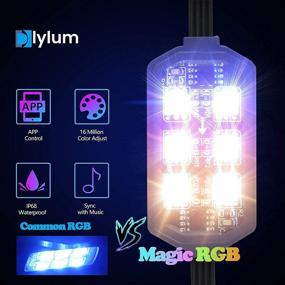 img 1 attached to 🏍️ 12pcs Motorcycle LED Light Kit - RGB Dream Color Chasing with APP & RF Wireless Remote Control - DC 12V Smart Brake Light Function - Multi-Color Underglow Light Strip for Motorcycle Golf Carts