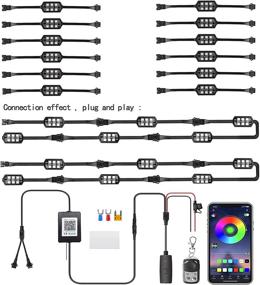 img 2 attached to 🏍️ 12pcs Motorcycle LED Light Kit - RGB Dream Color Chasing with APP & RF Wireless Remote Control - DC 12V Smart Brake Light Function - Multi-Color Underglow Light Strip for Motorcycle Golf Carts