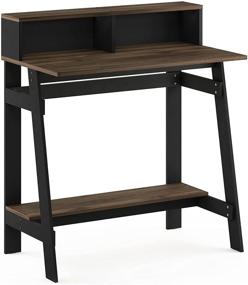 img 1 attached to 💻 Furinno Simplistic A Frame Computer Desk in Columbia Walnut - Stylish and Functional Workspace Solution