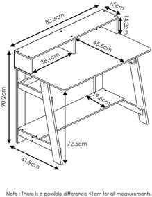 img 3 attached to 💻 Furinno Simplistic A Frame Computer Desk in Columbia Walnut - Stylish and Functional Workspace Solution