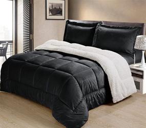 img 2 attached to 🛏️ Quality Black Twin Comforter Set by Cathay Home - Dream in Absolute Comfort!