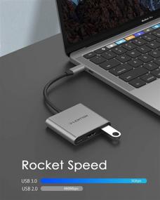 img 1 attached to 🔌 LENTION 3-in-1 USB C Hub: 100W Type C Power Delivery, 4K HDMI Adapter for MacBook Pro 13/15/16, New Mac Air/Surface and More - Stable Driver Certified (CB-C14, Space Gray)