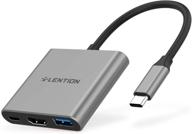 🔌 lention 3-in-1 usb c hub: 100w type c power delivery, 4k hdmi adapter for macbook pro 13/15/16, new mac air/surface and more - stable driver certified (cb-c14, space gray) logo