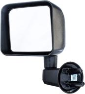 🚙 driver side mirror for jeep wrangler 2007-2016 - manual operation, non-heated, textured finish - dependable direct replacement (parts link # ch1320271) logo