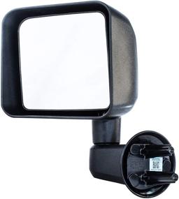 img 4 attached to 🚙 Зеркало водительской стороны для Jeep Wrangler 2007-2016 - ручное управление, без обогрева, текстурированная отделка - надежная прямая замена (часть номер CH1320271)