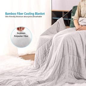 img 3 attached to 🌬️ STAOLENE Cooling Blanket - 100% Bamboo, Cold Blanket for Hot Sleeper Night Sweats - Stay Cool on Warm Nights (Grey, 60"x80")