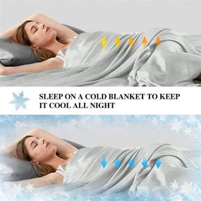 img 2 attached to 🌬️ STAOLENE Cooling Blanket - 100% Bamboo, Cold Blanket for Hot Sleeper Night Sweats - Stay Cool on Warm Nights (Grey, 60"x80")