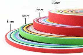 img 1 attached to 🎨 IMISNO Премиумный набор полосок для бумажного квиллинга - 1040 полосок в 26 ярких цветах (3/5/7/10 мм х 38 см, 4 набора)