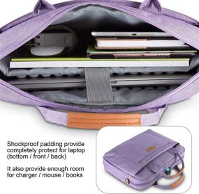 img 2 attached to 💜 Stylish and Protective E-Tree 13.3 inch Laptop Sleeve & Shoulder Bag for Women - Purple (Fits 13 to 14 inch Laptops)