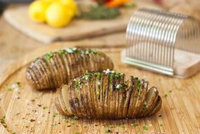 img 1 attached to 🥔 Hasselback Potato Slicer: Expert Chef's Tool for Gourmet Cooking