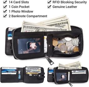 img 2 attached to Genuine Leather Mens Wallet with RFID Blocking - Ample Capacity for Accessories